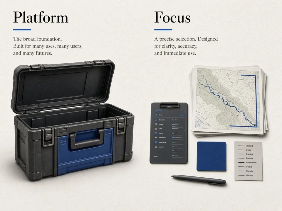 Editorial illustration of platform tools versus focused lead export