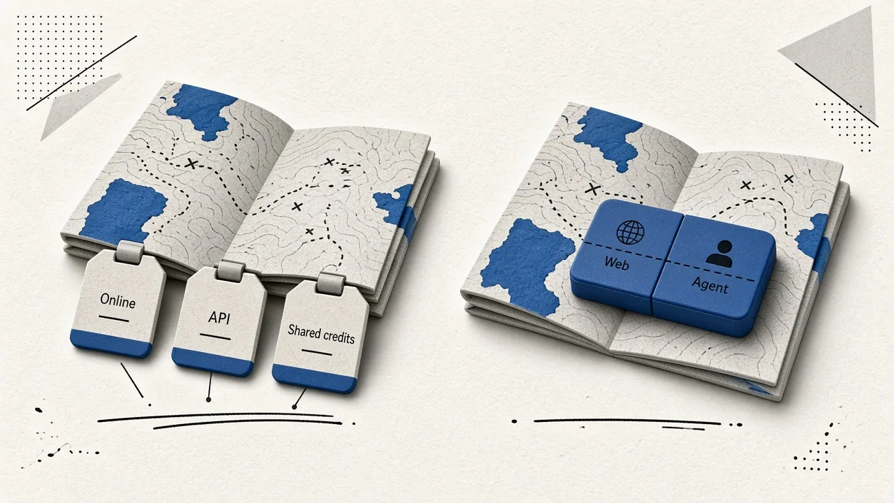 Editorial illustration comparing two Google Maps lead products