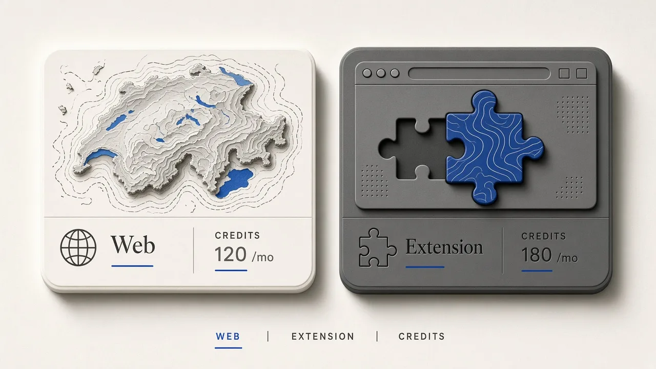 Editorial illustration comparing two map lead SaaS products