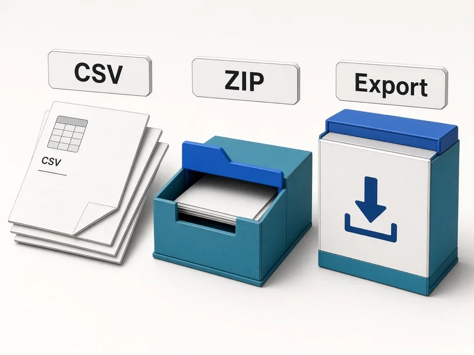 CSV zip export with one file per Google Maps keyword