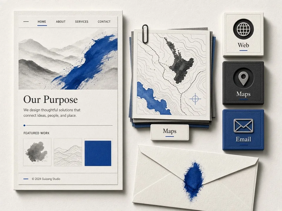 Flow from Maps listing through business website to enriched export row