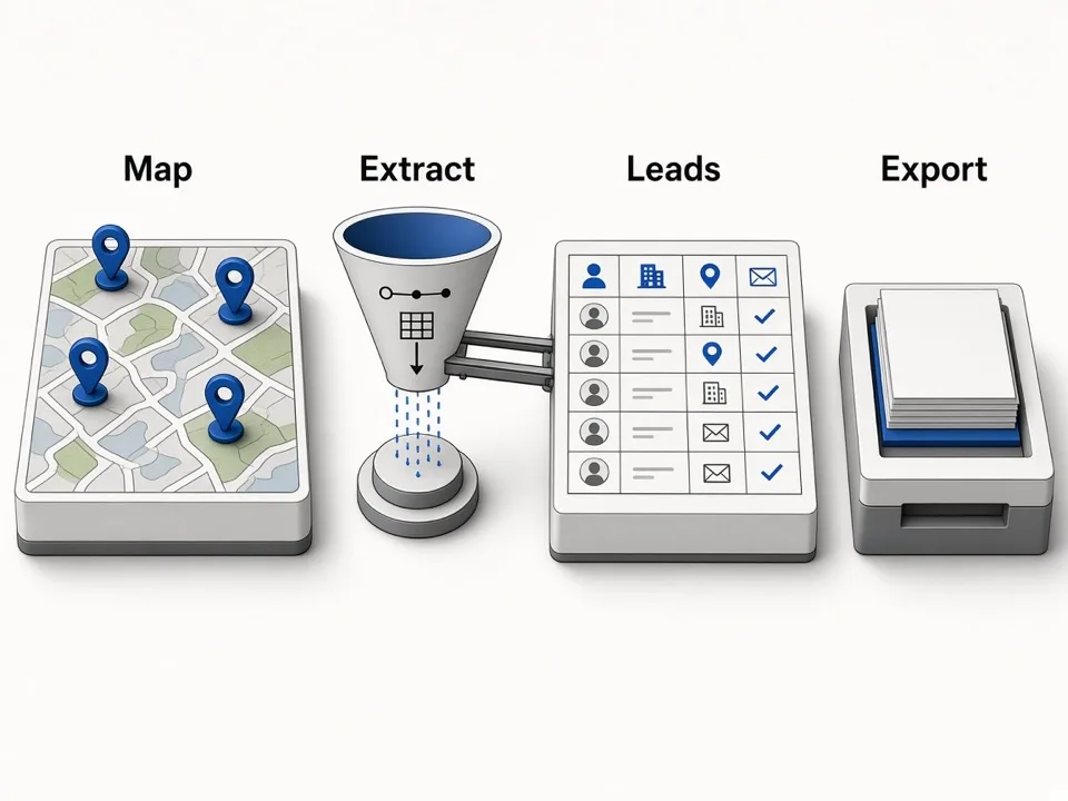 Three product surfaces for Maps lead extraction