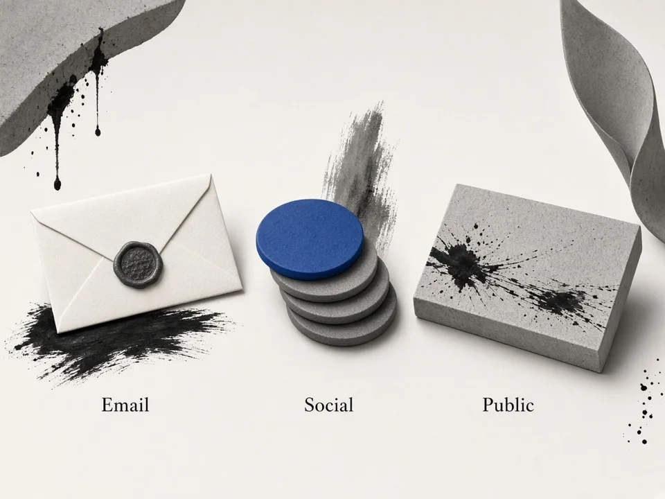 Public email and social profile icons from a site crawl