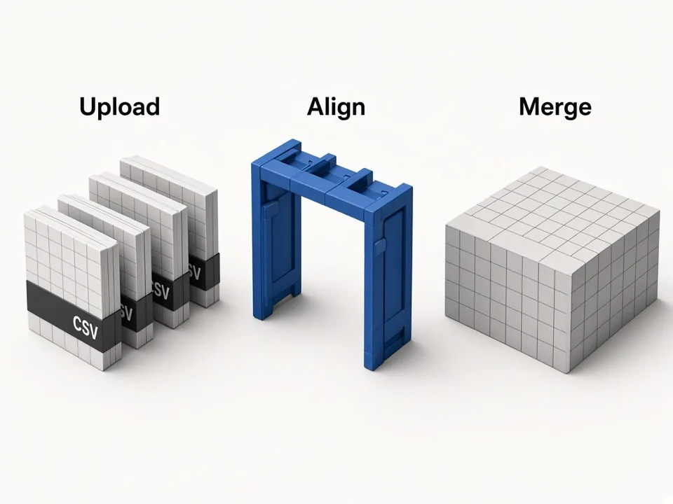 Pipeline from multiple CSV uploads to one merged file