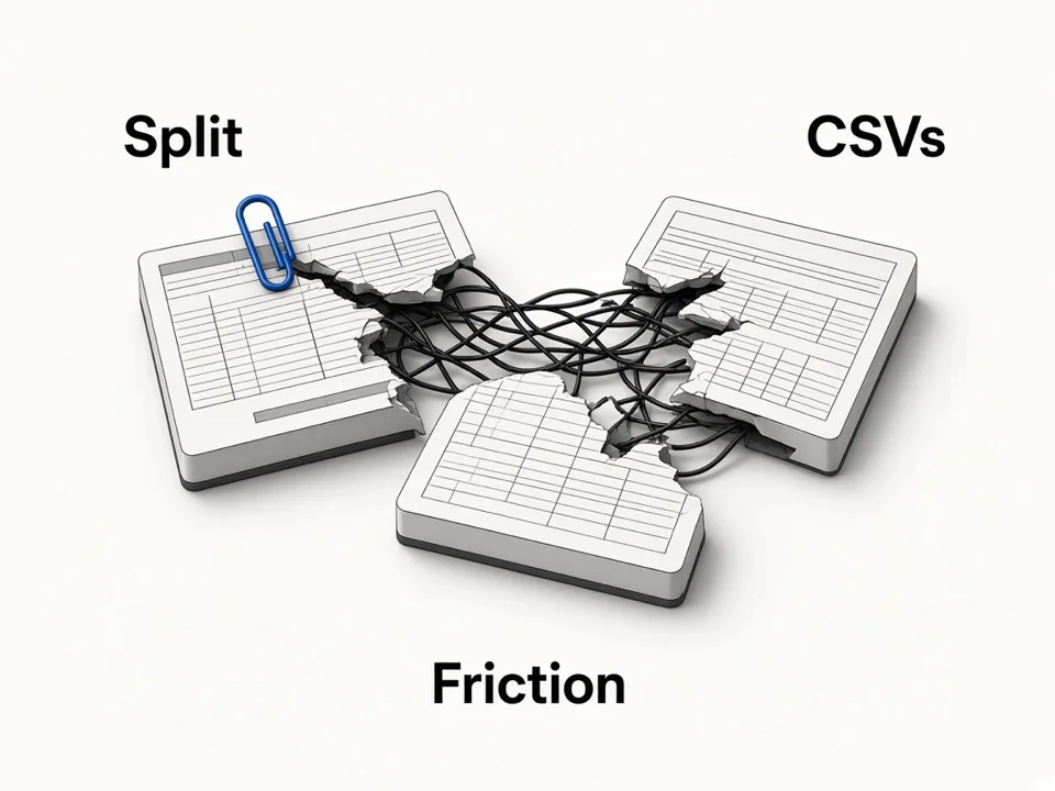 Split CSV exports that need combining into one lead file