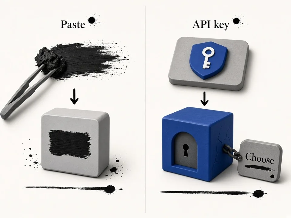 Comparison of paste converter versus Places API key workflow