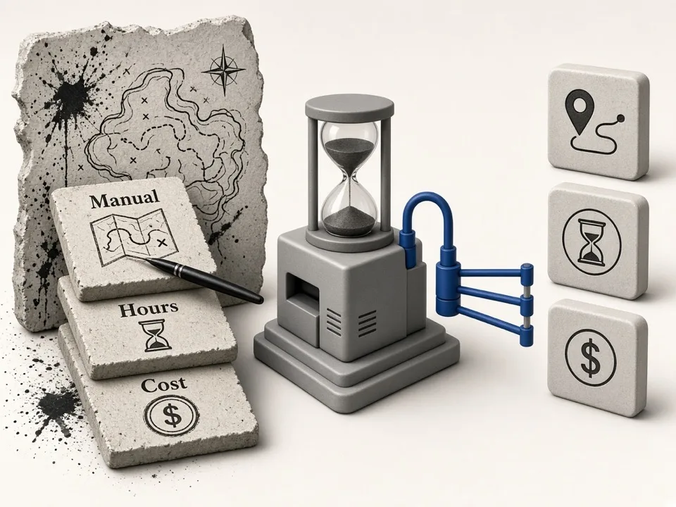 Manual Maps prospecting costing hours versus automation